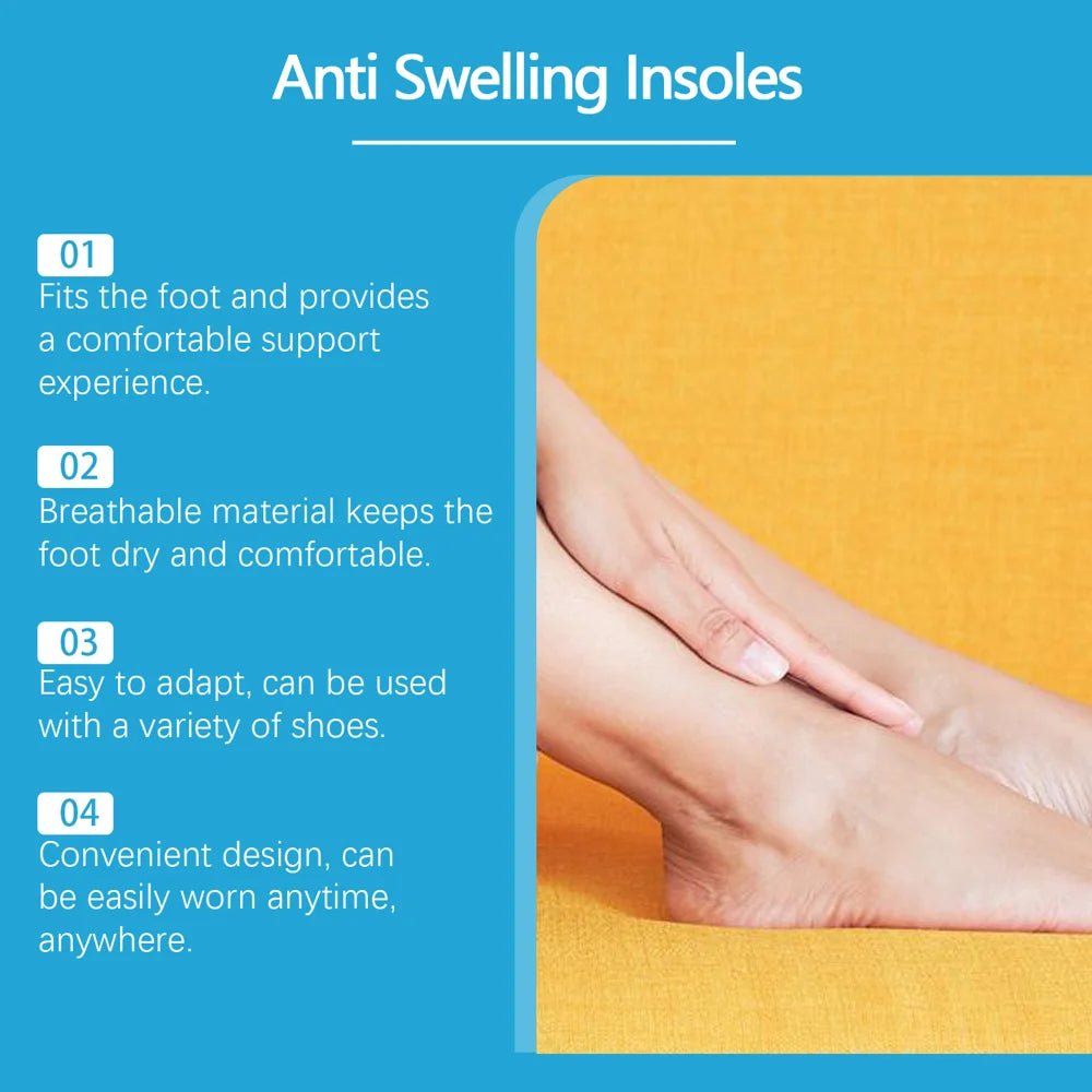 HOUKEA 1 Pair Anti-Swelling Insoles Magnetic Stones Massage Pressure Relief Foot Care Shoe Inserts - 1 Pair - 7