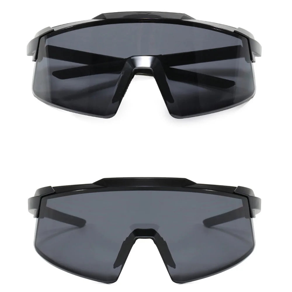 8699 Semi-rimless Frame Sports Sunglasses for Cycling Driving UV400 Protection Windproof Outdoor Eyewear - Black Frame Grey Lens - 2