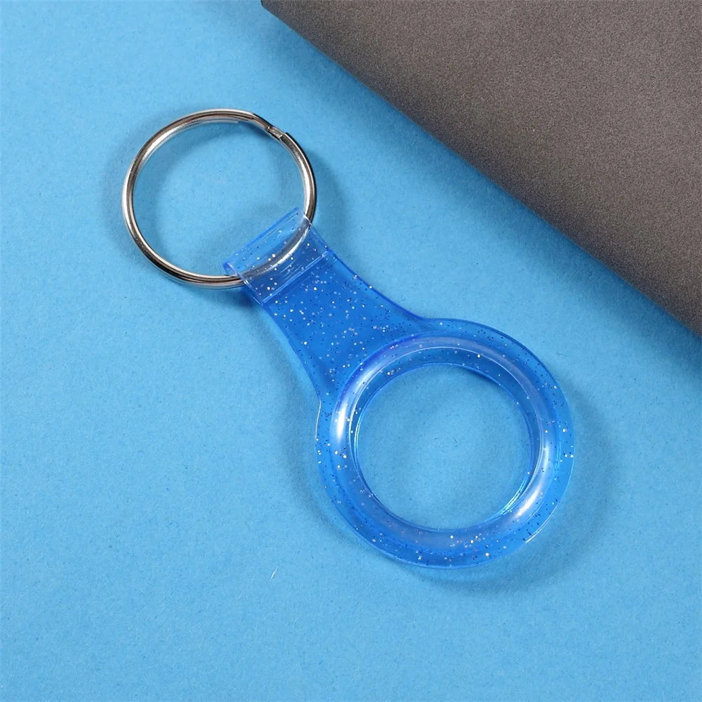 Glitter Powder TPU Protective Cover for Apple AirTag - Sky Blue - 3