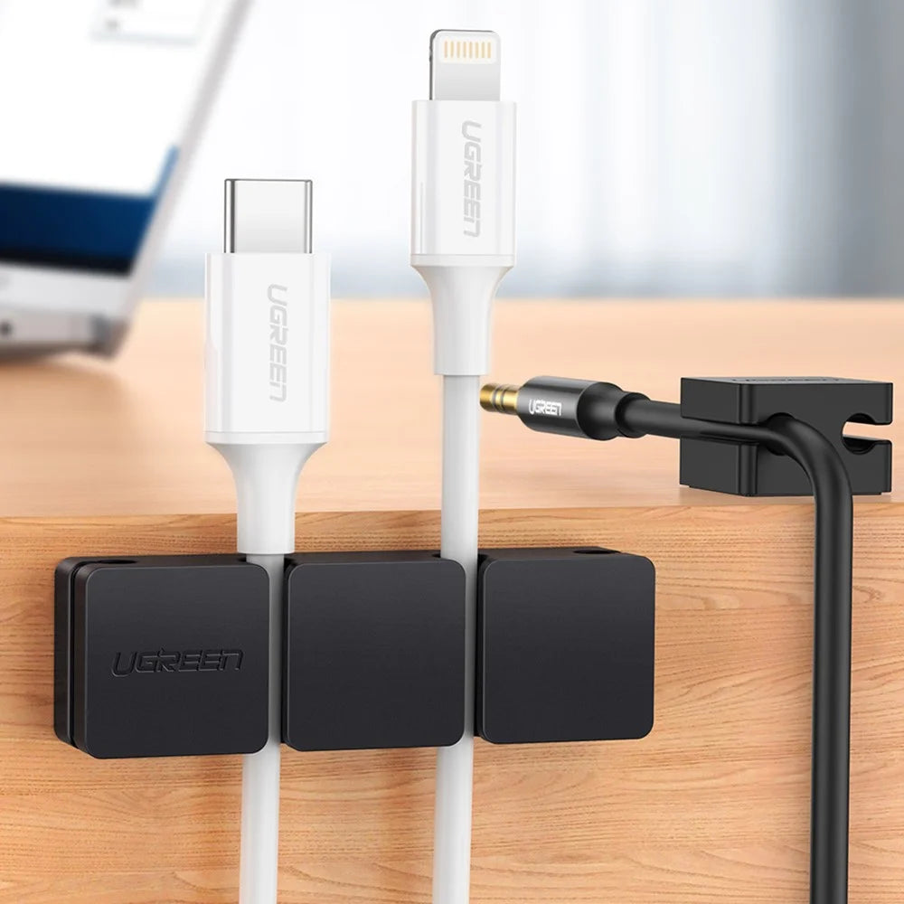 UGREEN For Mouse Headphone Earphone Cable Clips Organizer Silicone USB Cable Winder Flexible Cable Management Clips Cable Holder - 4