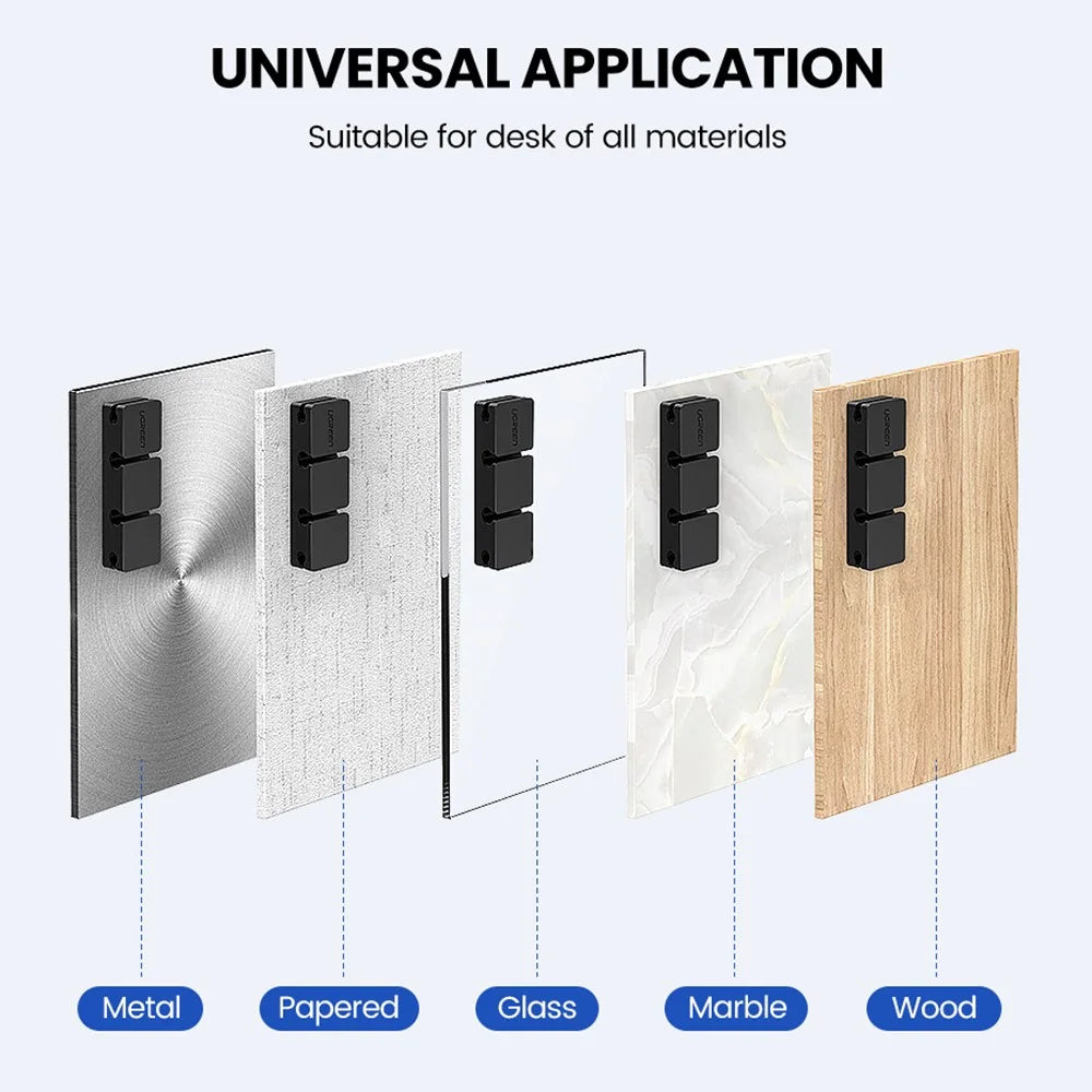 UGREEN For Mouse Headphone Earphone Cable Clips Organizer Silicone USB Cable Winder Flexible Cable Management Clips Cable Holder - 7