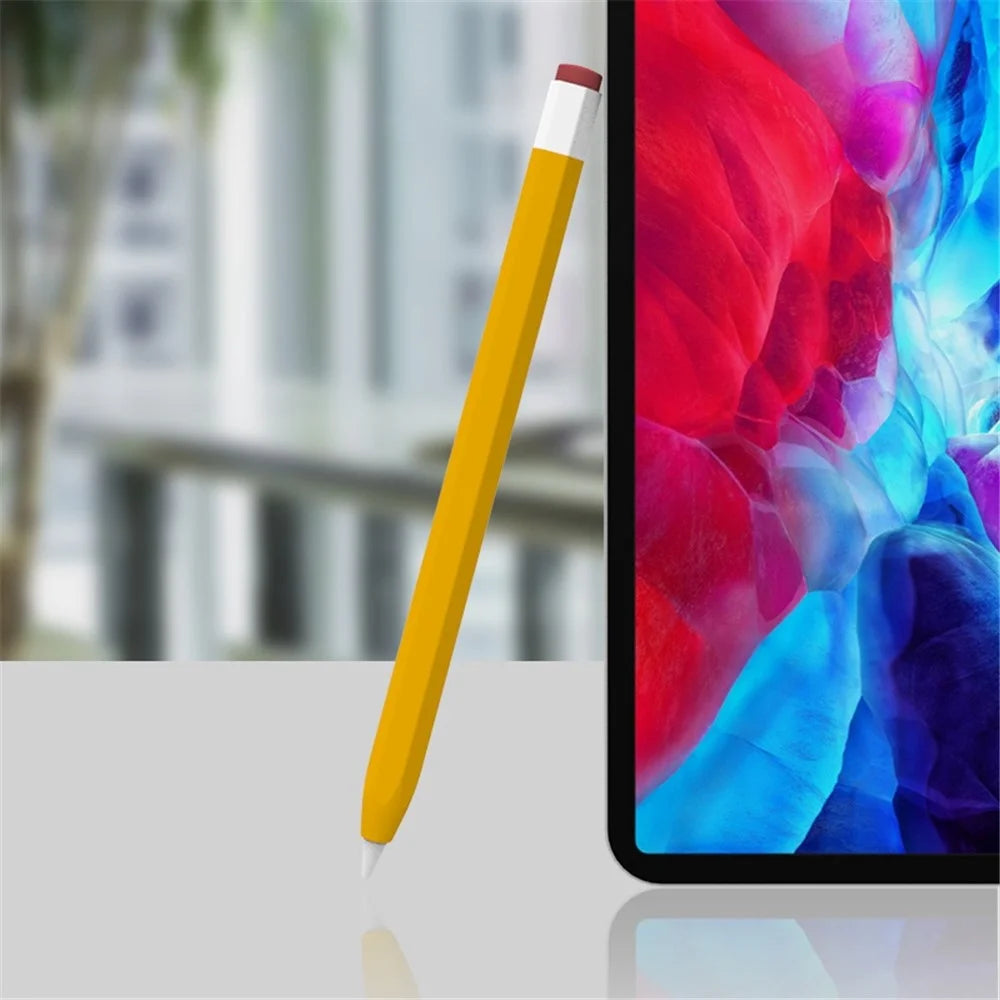 LOVE MEI For Apple Pencil Pro / Pencil (2nd Generation) Vintage Liquid Silicone Protective Sleeve Stylus Pen Anti-Drop Anti-Dust Cover - Baby Blue - 4
