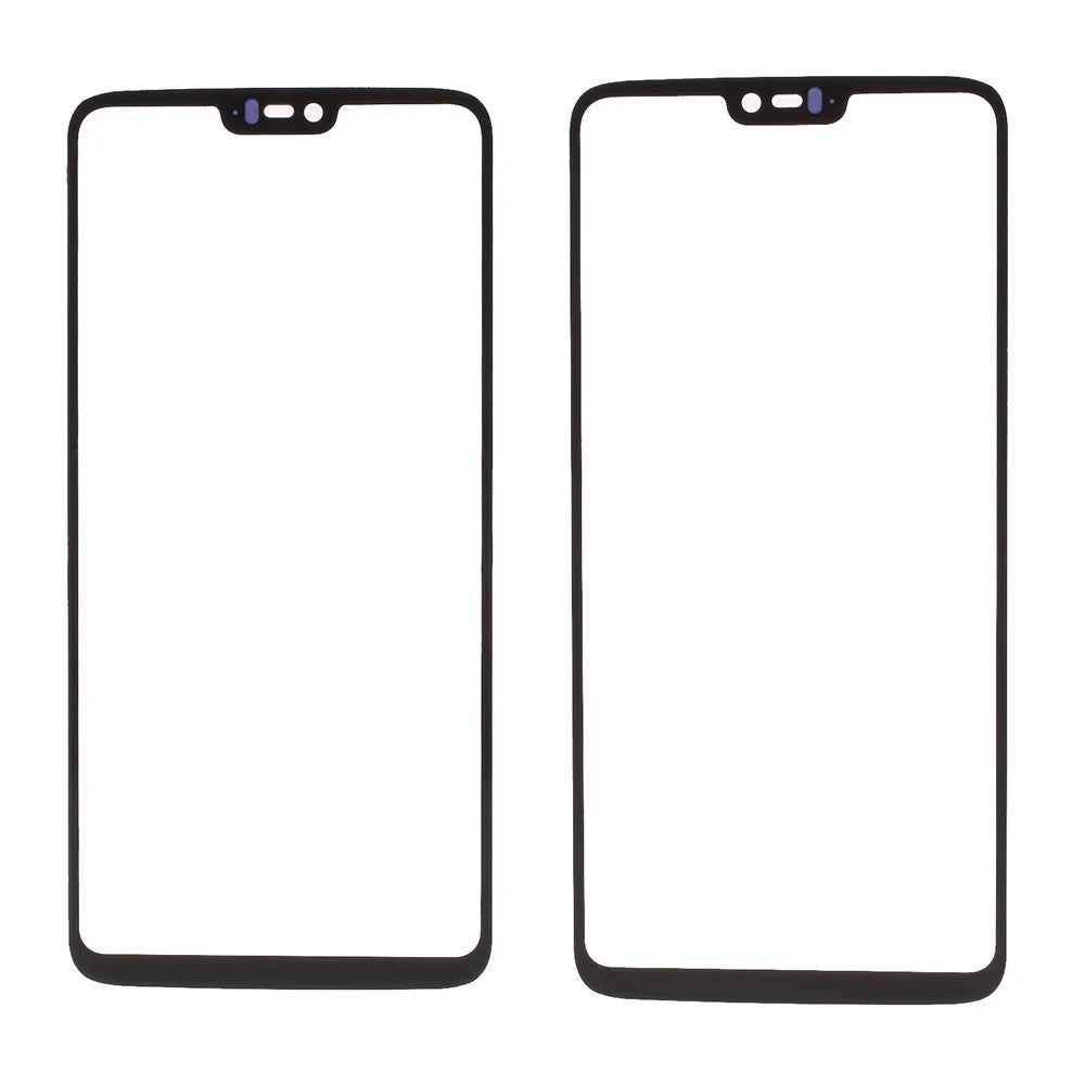 Black- Front Screen Glass Lens Cover Replacement for OnePlus 6 - 1