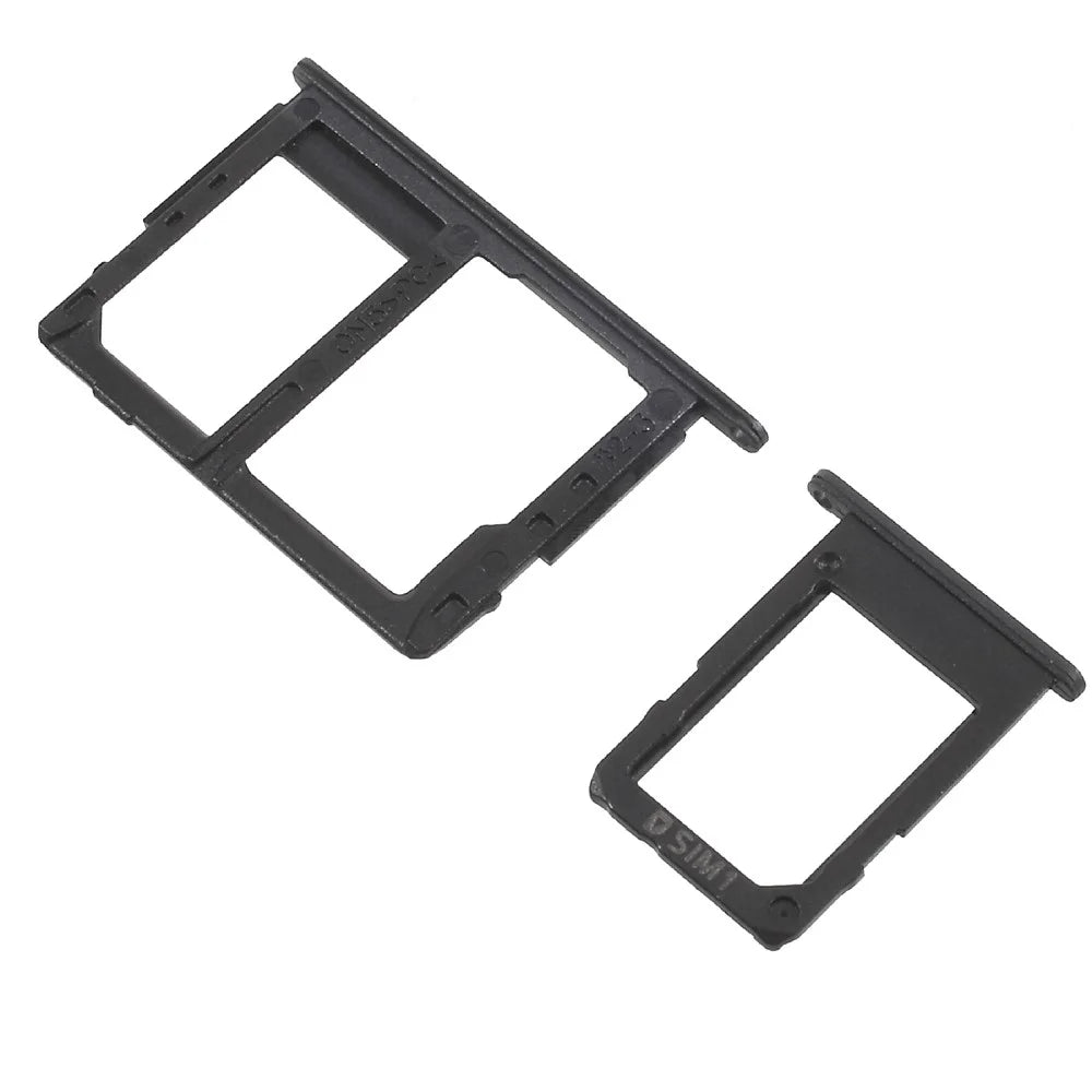 OEM SIM1 + SIM2/Micro SD Card Tray Holder Replacement (2 pcs) for Samsung Galaxy J5 Prime/J7 Prime - Black - 2