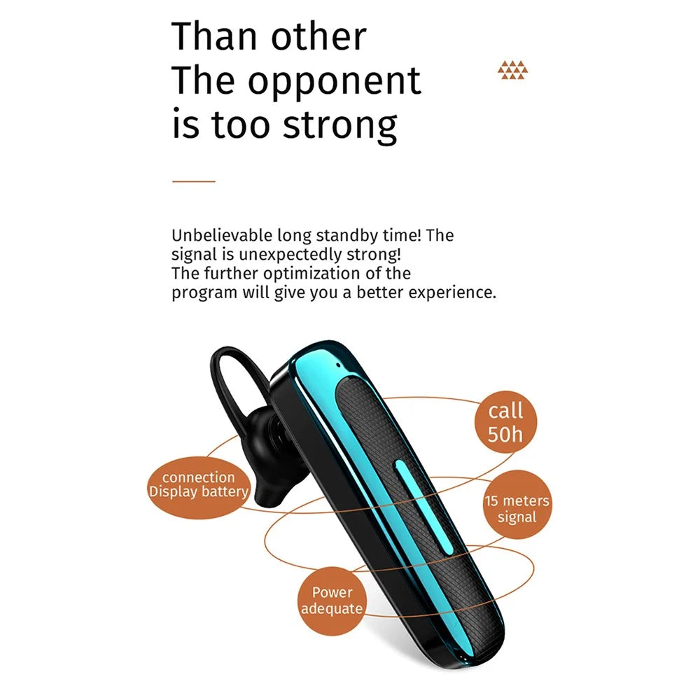 E1 Business Style Bluetooth-compatible 5.0 Earbuds Ear-hook Wireless Stereo Earphones - Black/Blue - 4