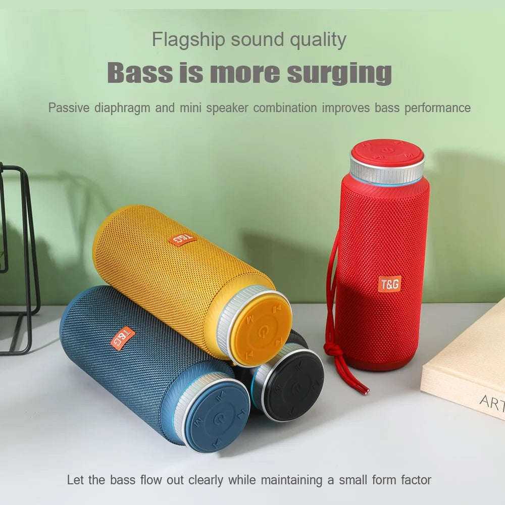 T&G TG326 Outdoor Bluetooth-compatible Speaker Portable Wireless Radio Speaker Sound Amp with Rotary Button Volume Control Support TF/U Disk (CE) - Yellow - 5