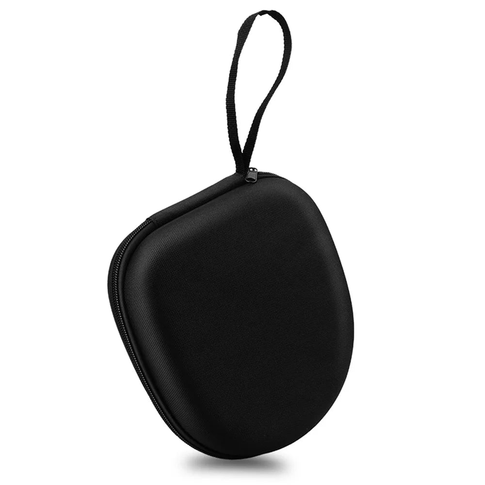 Portable Zippered Round Shaped Earphone Headphone Earbud Carrying Storage Bag Case - Black - 7
