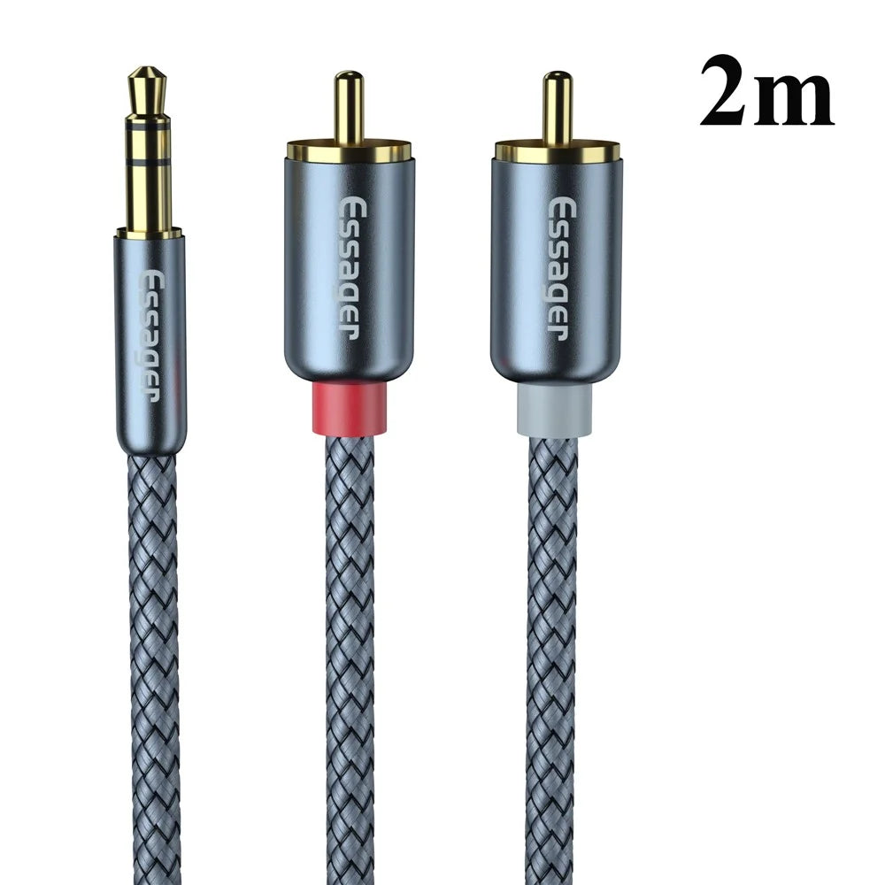 ESSAGER 3.5mm to 2 RCA Audio Splitter Cable 2m - 1