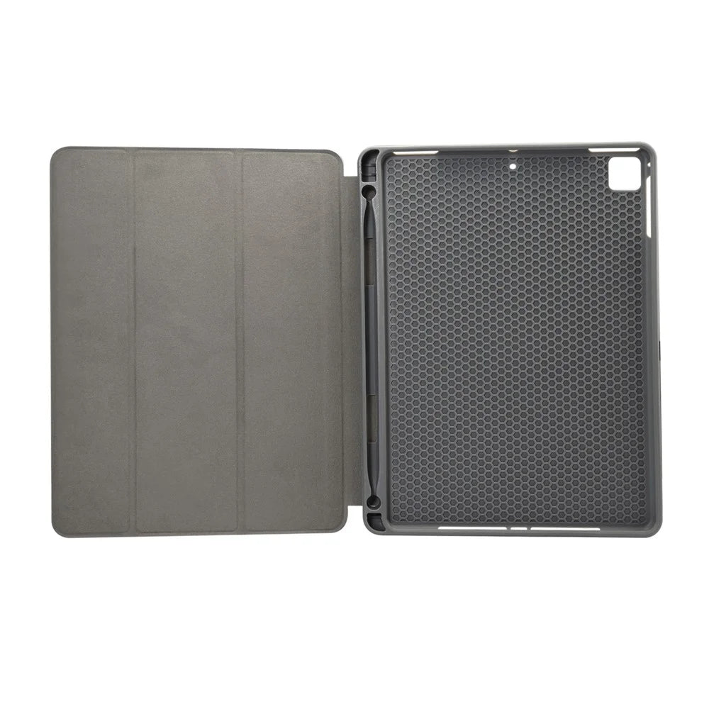 Marble Pattern Tri-fold Stand Smart Folio PU Leather Case with Pen Slot for iPad 9.7-inch (2018) / (2017) / (2016) / Air 2 / Air - Pink - 2
