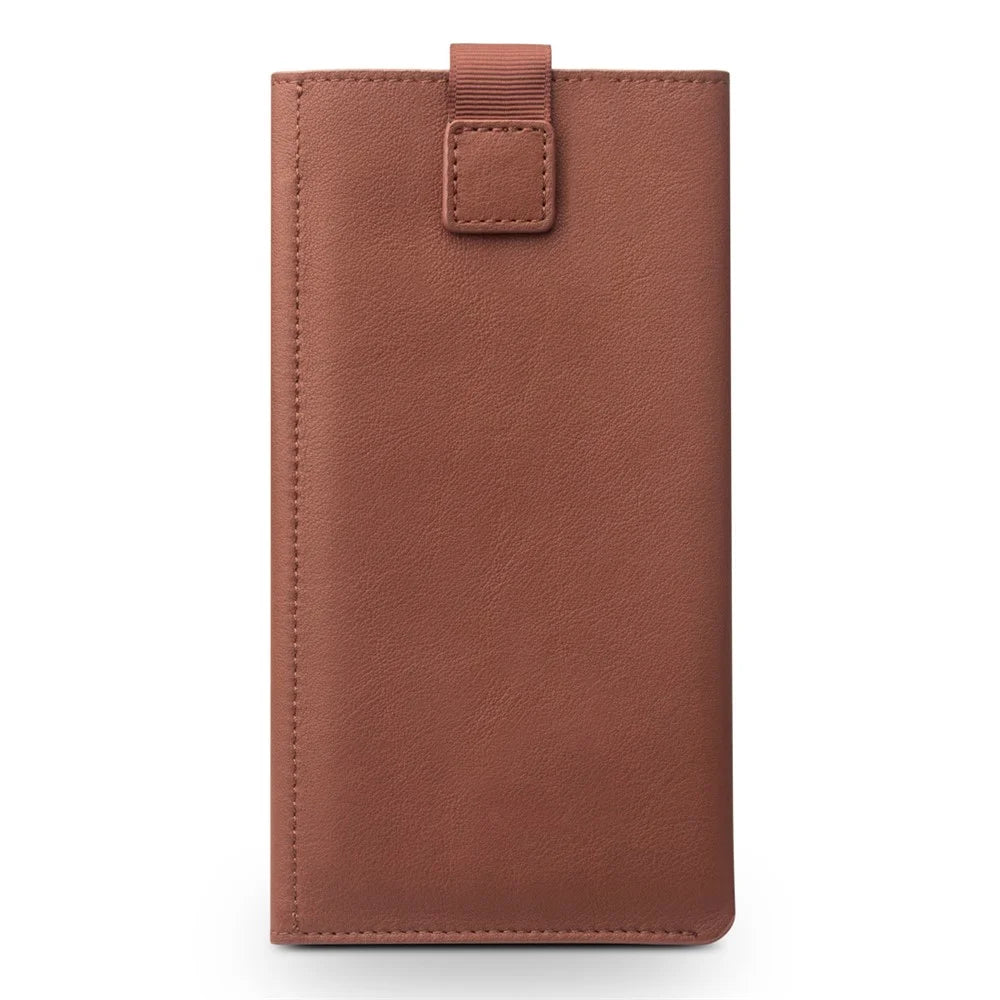 QIALINO Cowhide Leather Pouch Wallet Phone Cover for iPhone XS Max 6.5 inch - Brown - 5