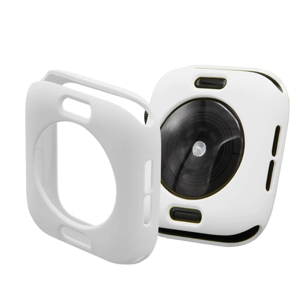 HAT PRINCE for Apple Watch Series SE3 / SE2 / SE1 / 6 / 5 / 4 44mm TPU Protective Case + 3D Full Size Curved Hot Bending HD Clear PET Film - White - 5
