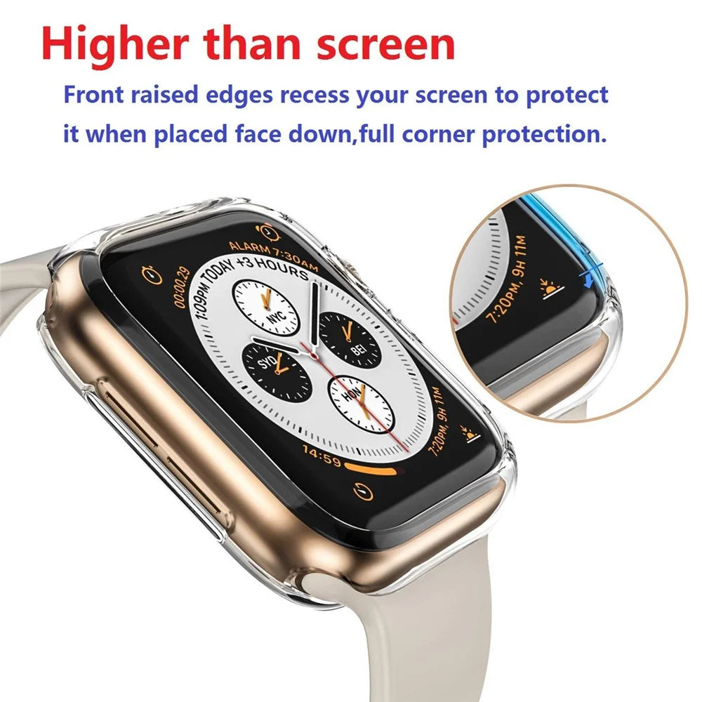 HAT PRINCE for Apple Watch Series SE3 / SE2 / SE1 / 6 / 5 / 4 44mm Clear Soft TPU Case + 3D PET Curved Hot Bending Clear Screen Protector - 3