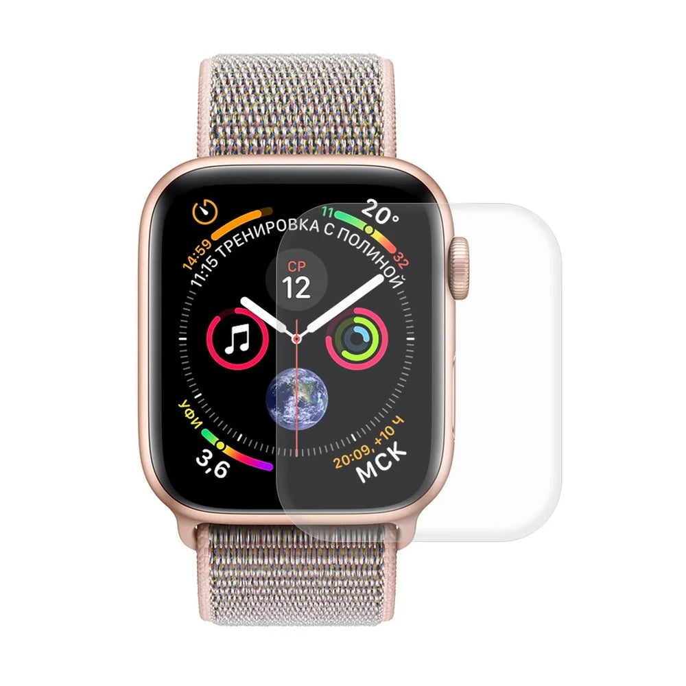 HAT PRINCE for Apple Watch Series SE3 / SE2 / SE1 / 6 / 5 / 4 44mm Clear Soft TPU Case + 3D PET Curved Hot Bending Clear Screen Protector - 6