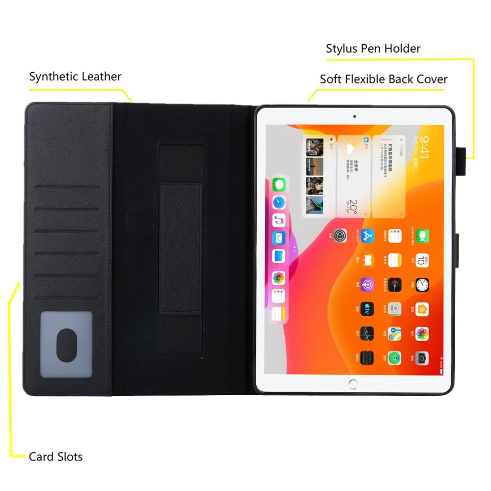 Multiple Viewing Foldable Stand Leather Wallet Tablet Case for iPad 10.2 (2021)/(2020)/(2019)/Pro 10.5-inch (2017)/Air 10.5 inch (2019) - Black - 4