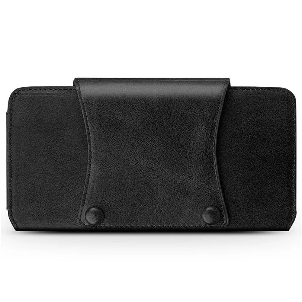QIALINO Quality Cowhide Leather Holster Case Waist Bag for iPhone 16 / 16 Pro / 11 Pro Max 6.5-inch - Black - 2