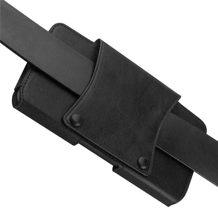 QIALINO For iPhone 11 Pro 5.8-inch Cowhide Leather Holster Phone Case Waist Loop Bag - Black - 4