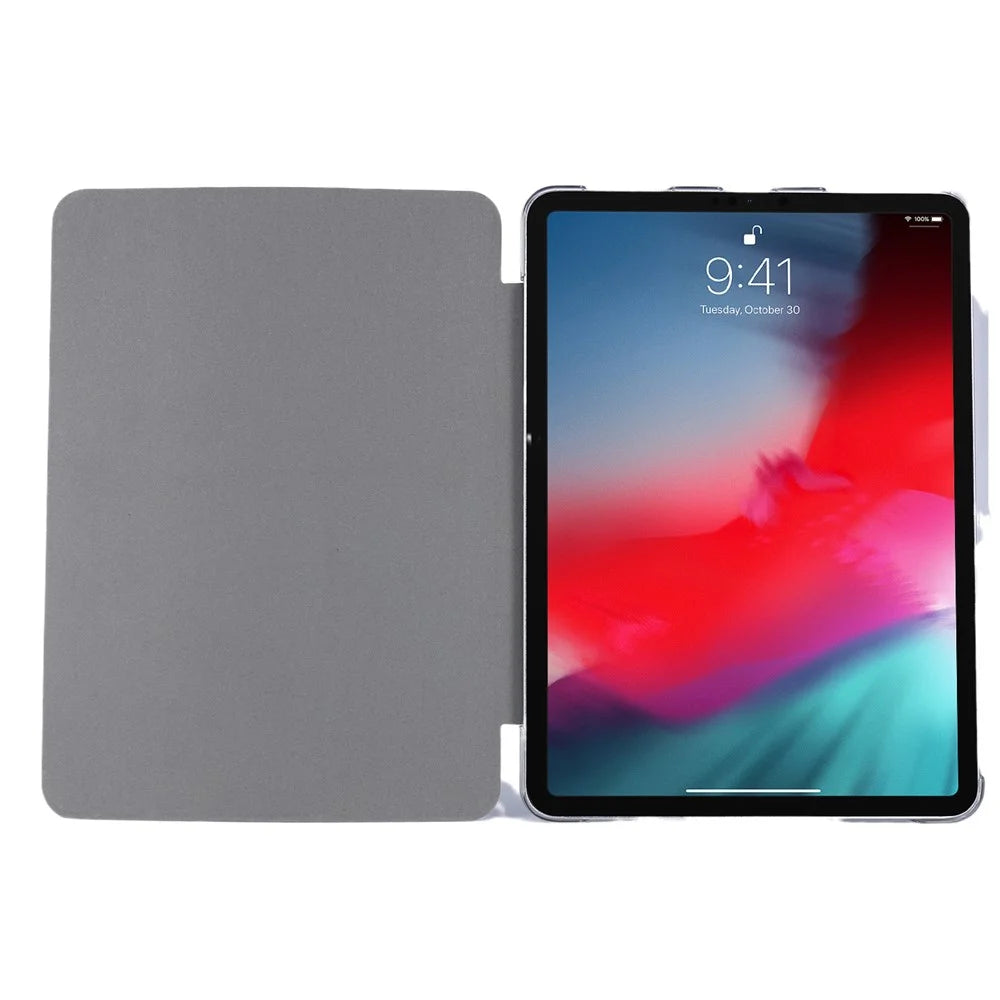 Silk Texture Tri-Fold Stand PU Leather Flip Tablet Shell for iPad Air 13 (2026) / (2025) / (2024) / Pro 12.9 (2022) / (2021) / (2020) / (2018) - Sky Blue - 3