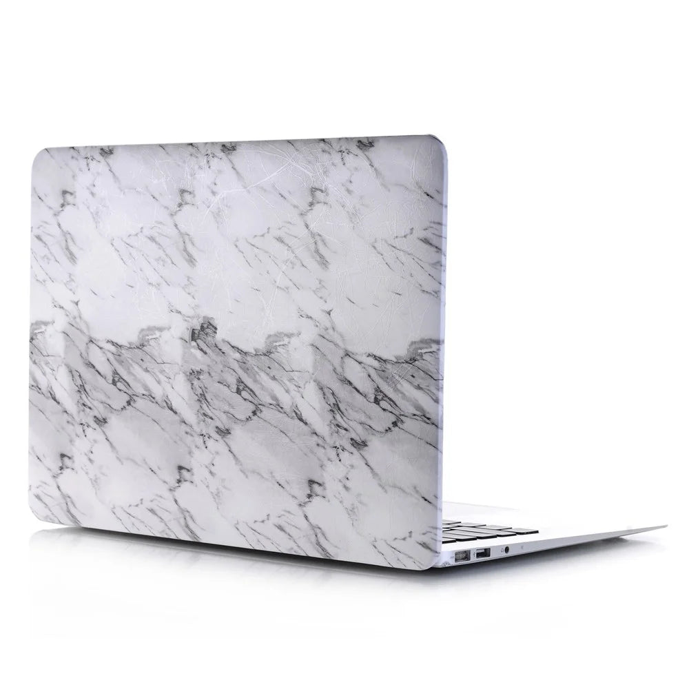 Marble Pattern Surface PU Leather Laptop Protective Cover for MacBook Air 13.3" Retina Display A2179 (2020)/ 13.3 inch (2018) A1932 - White - 1