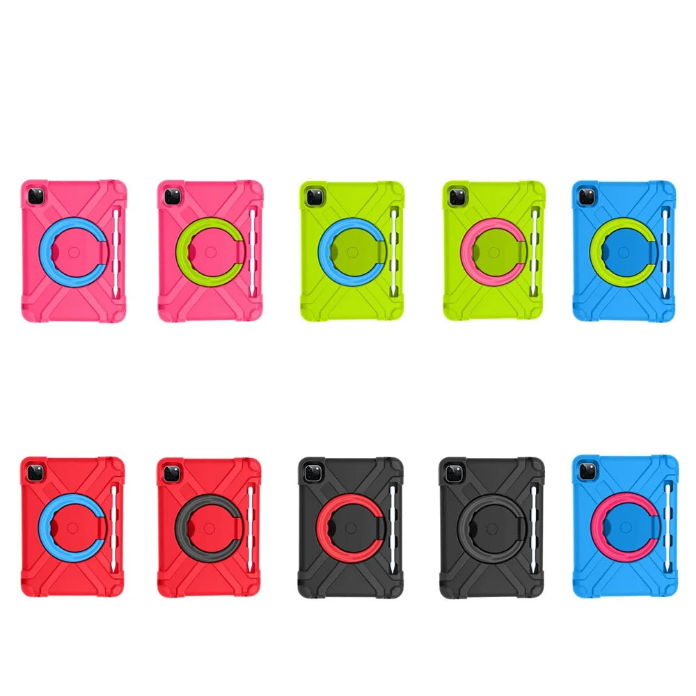 For Apple iPad Air (2020) / Air (2022) / Pro 11-inch (2022) / (2021) / (2020) 360-degree Swivel Kickstand PC + TPU Hybrid Tablet Case - Black - 6