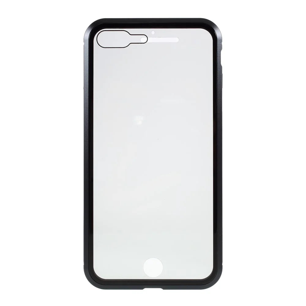 Magnetic Metal Frame + Double-sided Tempered Glass Anti-peep Case for iPhone 7 Plus/8 Plus 5.5 inch - Black - 4