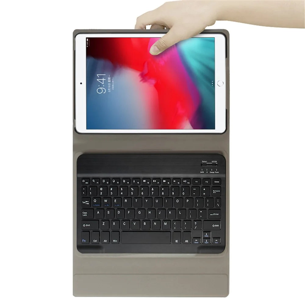 For iPad mini (2019) 7.9 inch / mini 4 Leather Stand Tablet Case with Detachable Magnetic Wireless Keyboard (Without Touchpad) - Rose Gold - 4