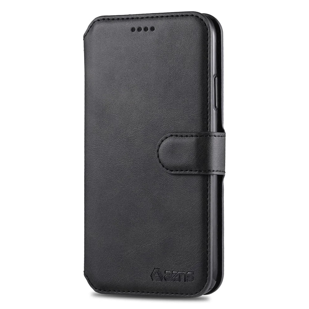 AZNS Wallet Leather Stand Case for iPhone 12 Pro/12 - Black - 3
