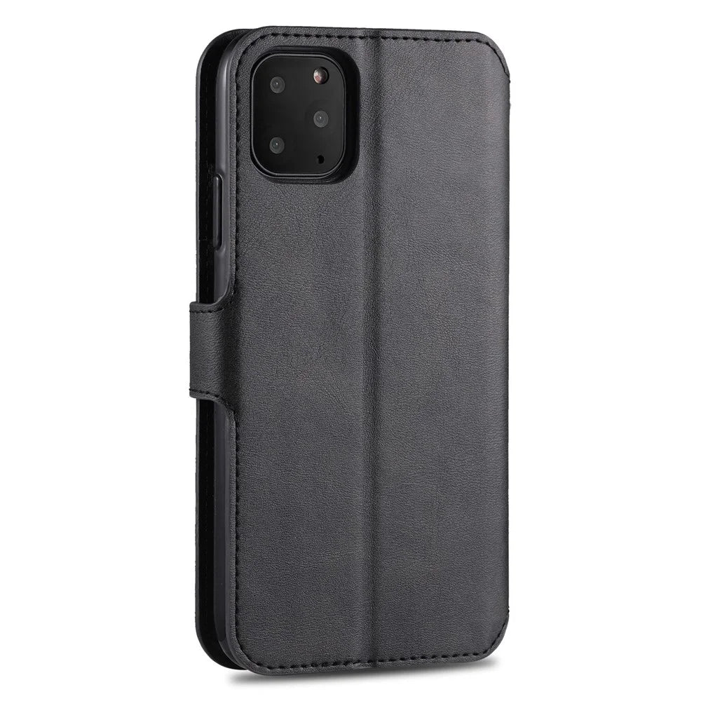 AZNS Wallet Leather Stand Case for iPhone 12 Pro/12 - Black - 4