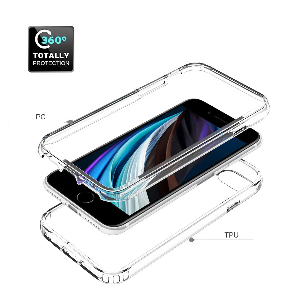 High Transmittance Hybrid Phone Case Cover for iPhone 6 4.7-inch / 7 4.7 inch/8 4.7 inch/SE (2020)/SE (2022) - Transparent - 2