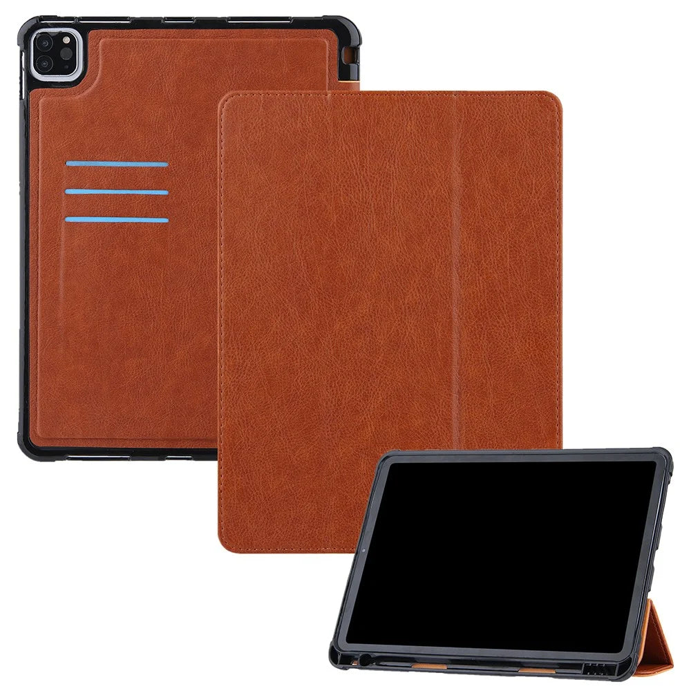 Leather Tablet Cover for iPad Air 11 (2026) / (2025) / (2024) / Pro 11 (2022) / (2021) / (2020) / (2018) / Air (2020) / (2022) - Brown - 1