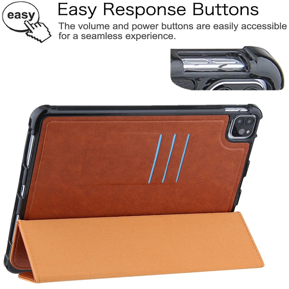 Leather Tablet Cover for iPad Air 11 (2026) / (2025) / (2024) / Pro 11 (2022) / (2021) / (2020) / (2018) / Air (2020) / (2022) - Brown - 3