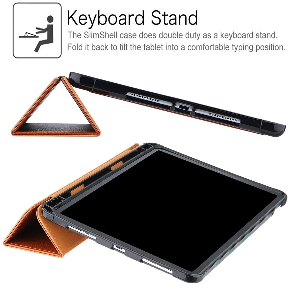 Leather Tablet Cover for iPad Air 11 (2026) / (2025) / (2024) / Pro 11 (2022) / (2021) / (2020) / (2018) / Air (2020) / (2022) - Brown - 5