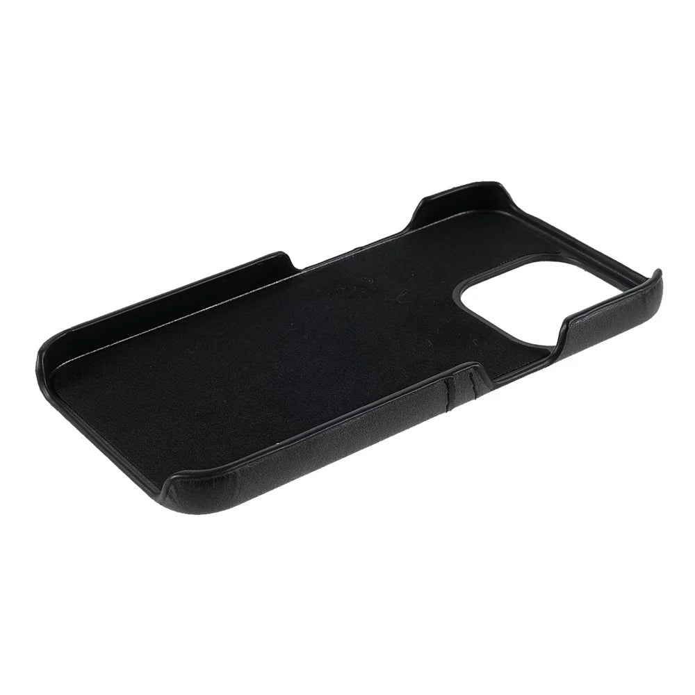 Full Protective Double Card Slots PU Leather Coated PC Cover Shell for iPhone 13 Pro 6.1 inch - Black - 7