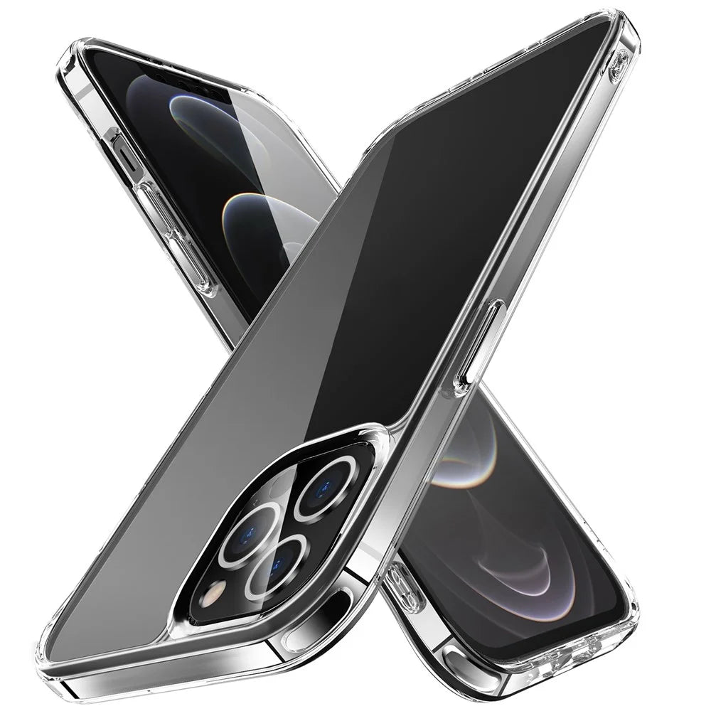 Hybrid Hard PC Back + Soft TPU Bumper Slim Crystal Clear Phone Case for iPhone 12 / 12 Pro 6.1 inch - 1