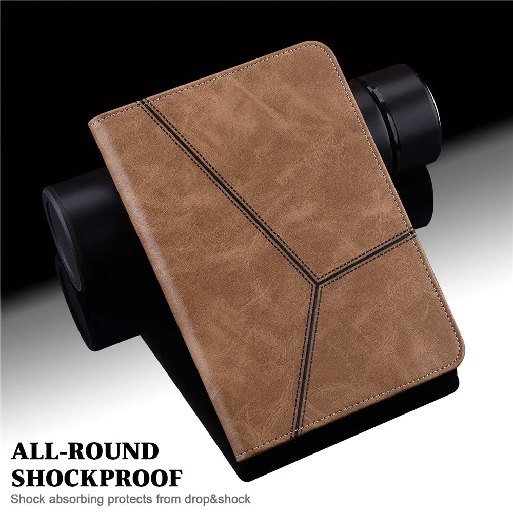 All-Round Shockproof Auto Wake and Sleep Leather Tablet Cover with Stand Card Slots for iPad mini (2024) / mini (2021) - Brown - 6