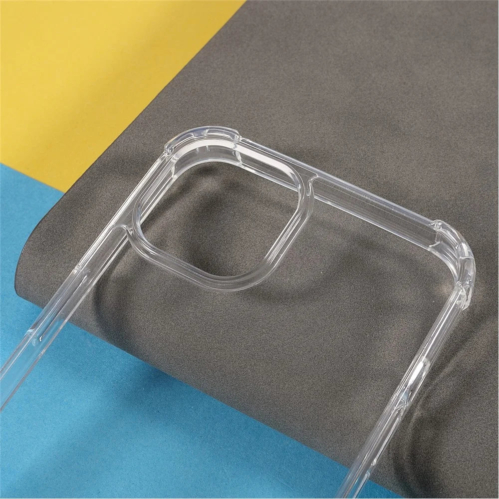 Transparent Four Corner Cushion Acrylic + Soft TPU Hybrid Phone Cover Case Shell for iPhone 13 6.1 inch - 5