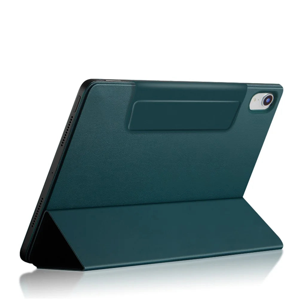 Tri-Fold Stand Magnetic Absorption PU Leather Tablet Cover Case for iPad mini (2024) / mini (2021) - Green - 4