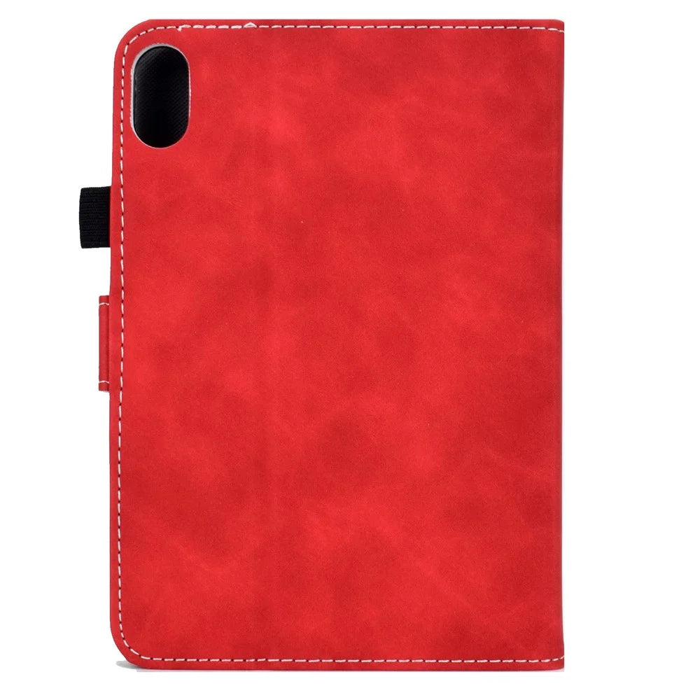 Built-In Card Slots Supporting Stand Quality Leather + TPU Tablet Case for iPad mini (2024) / mini (2021) - Red - 3