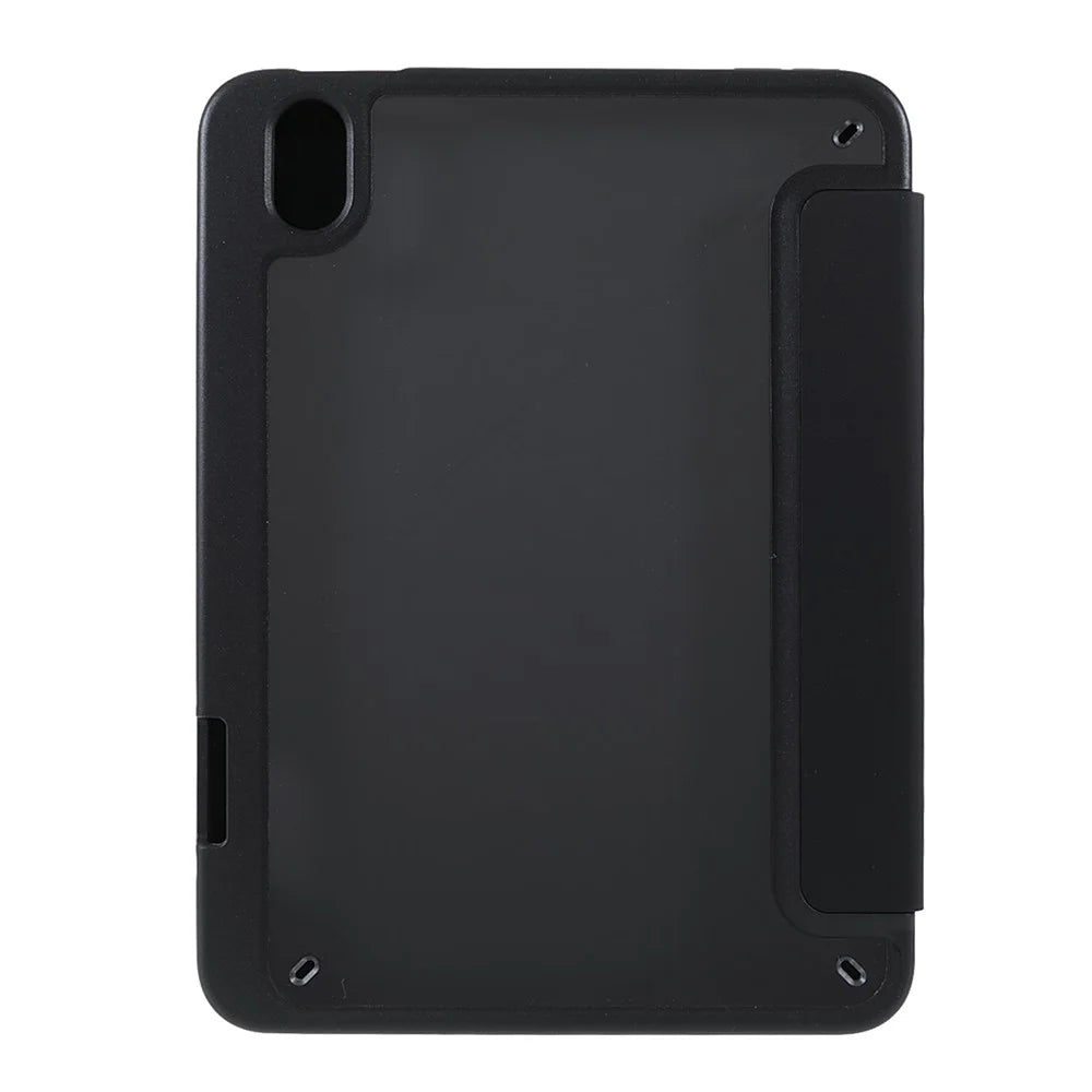 Quality Tablet Case Auto Wake / Sleep Origami Stand Acrylic + PU Leather Tablet Cover Shell for iPad mini (2024) / mini (2021) - Black - 3