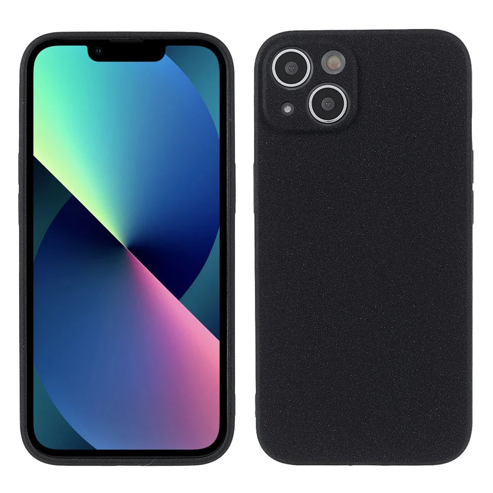 Double-sided Matte TPU Phone Protective Back Case Cover for iPhone 13 6.1 inch - Black - 1