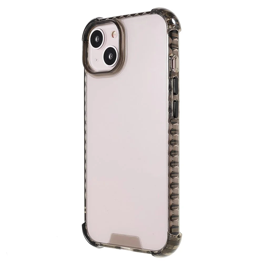Drop-Resistant Glossy Crystal Clear Acrylic + TPU Phone Cover Case for iPhone 13 6.1 inch - Black - 3