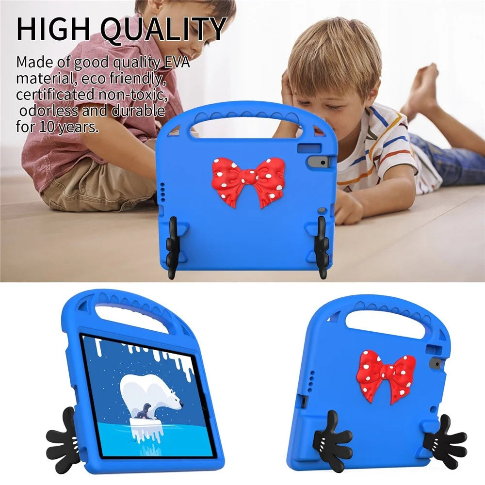 Mini Palm Shape Kickstand EVA Case for iPad 10.2 (2021) / (2020) / (2019), Hand Grip Impact-Resistant Tablet Shell - Blue - 6