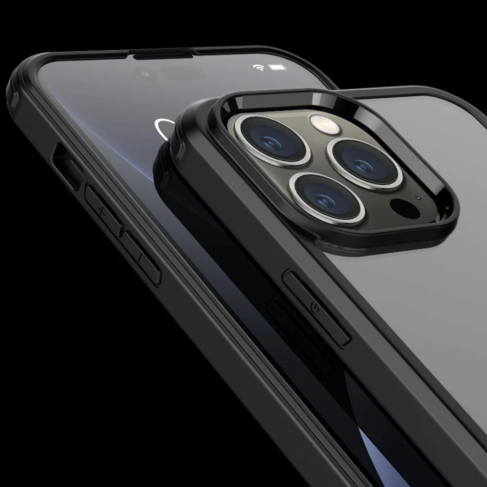 For iPhone 14 Pro Anti-scratch HD Clear Phone Case All-round Protection Detachable 2-in-1 Double-sided Tempered Glass Phone Cover - Black - 5