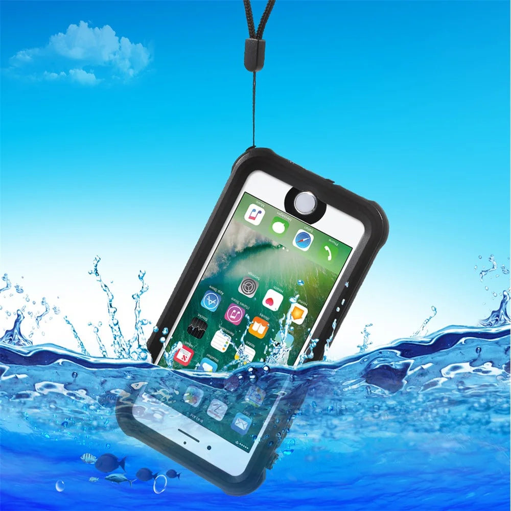 REDPEPPER PC + TPU Waterproof Case for iPhone 8 / 7 4.7 inch IP68 Underwater Sealed Dust-proof Cover - Black - 1