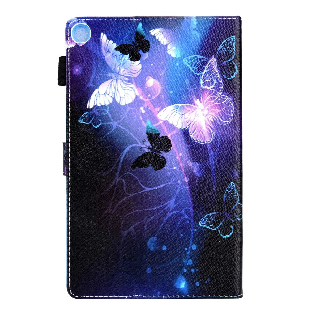 Pattern Printing Stand Leather Tablet Cover for Samsung Galaxy Tab S5e SM-T720 / SM-T725 - Purple Butterflies - 3