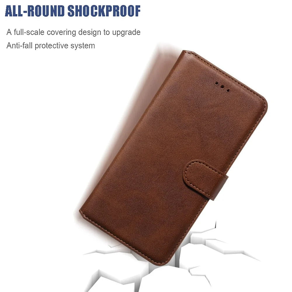Classic Wallet Leather Stand Phone Protective Shell for Samsung Galaxy A50/A50s/A30s - Brown - 4