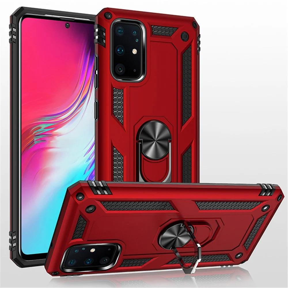 Hybrid PC TPU Kickstand Armor Phone Protective Casing for Samsung Galaxy S20 Plus/S20 Plus 5G - Red - 2