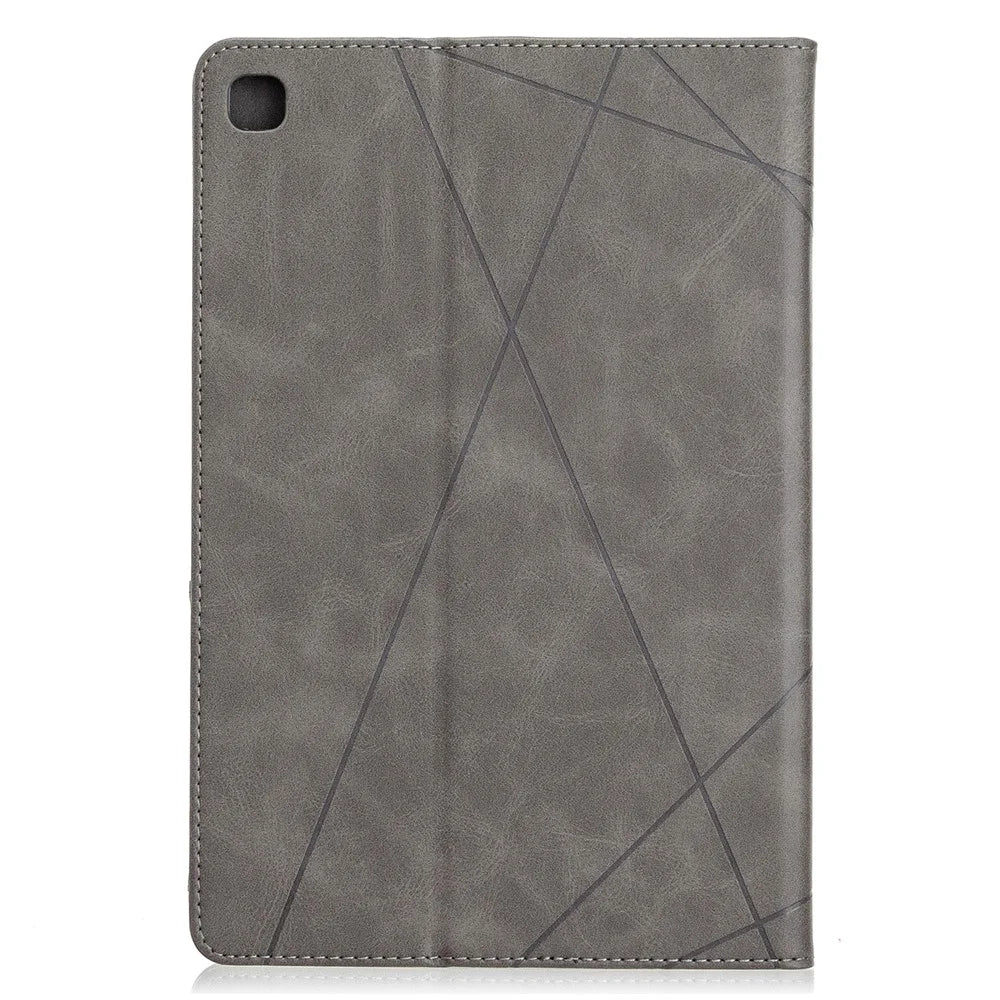 Geometric Pattern Wake/Sleep Leather Stand Case for Samsung Galaxy Tab S5e SM-T720 - Grey - 3