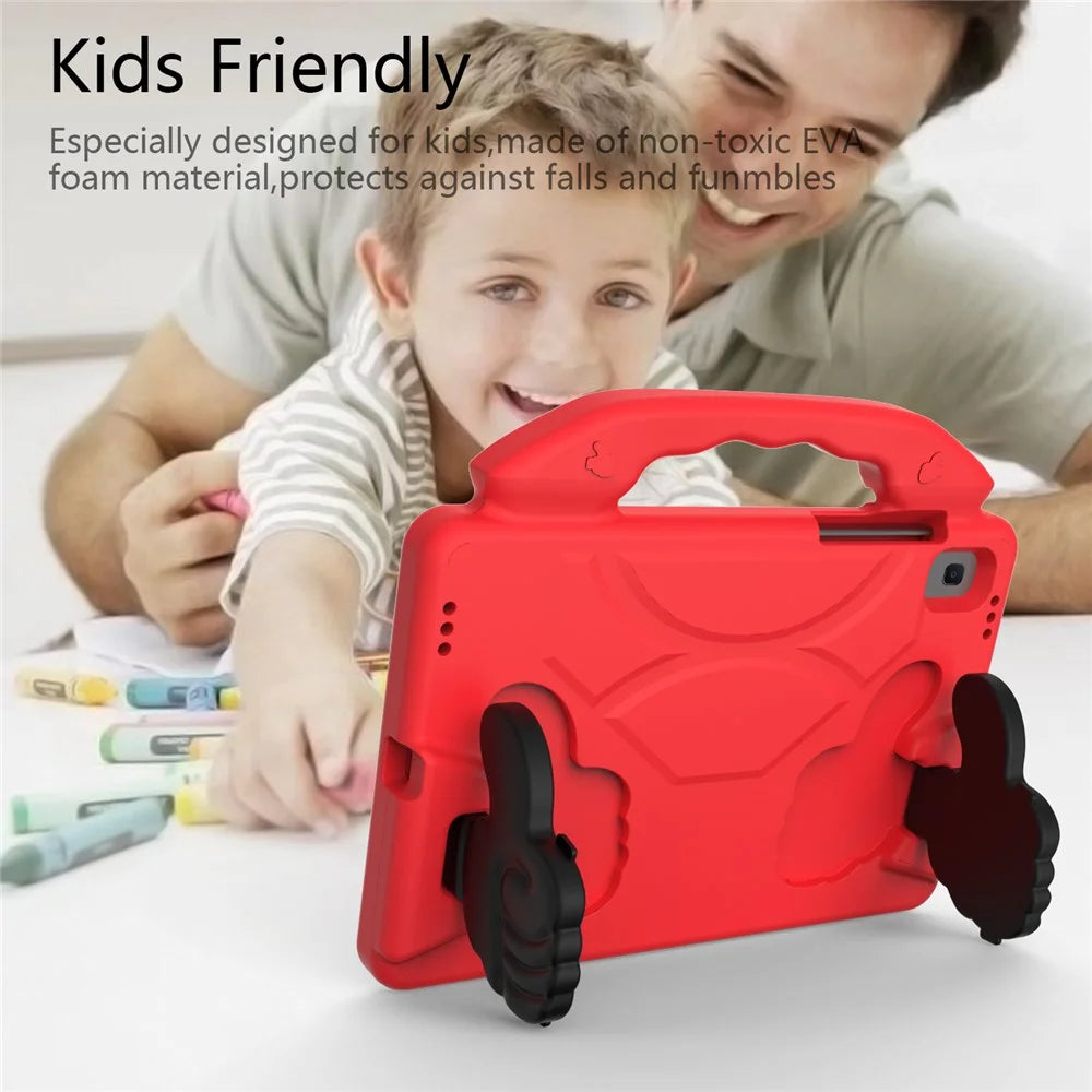Shockproof Thumb Kickstand EVA Protective Cover for Samsung Galaxy Tab S6 Lite - Red - 6