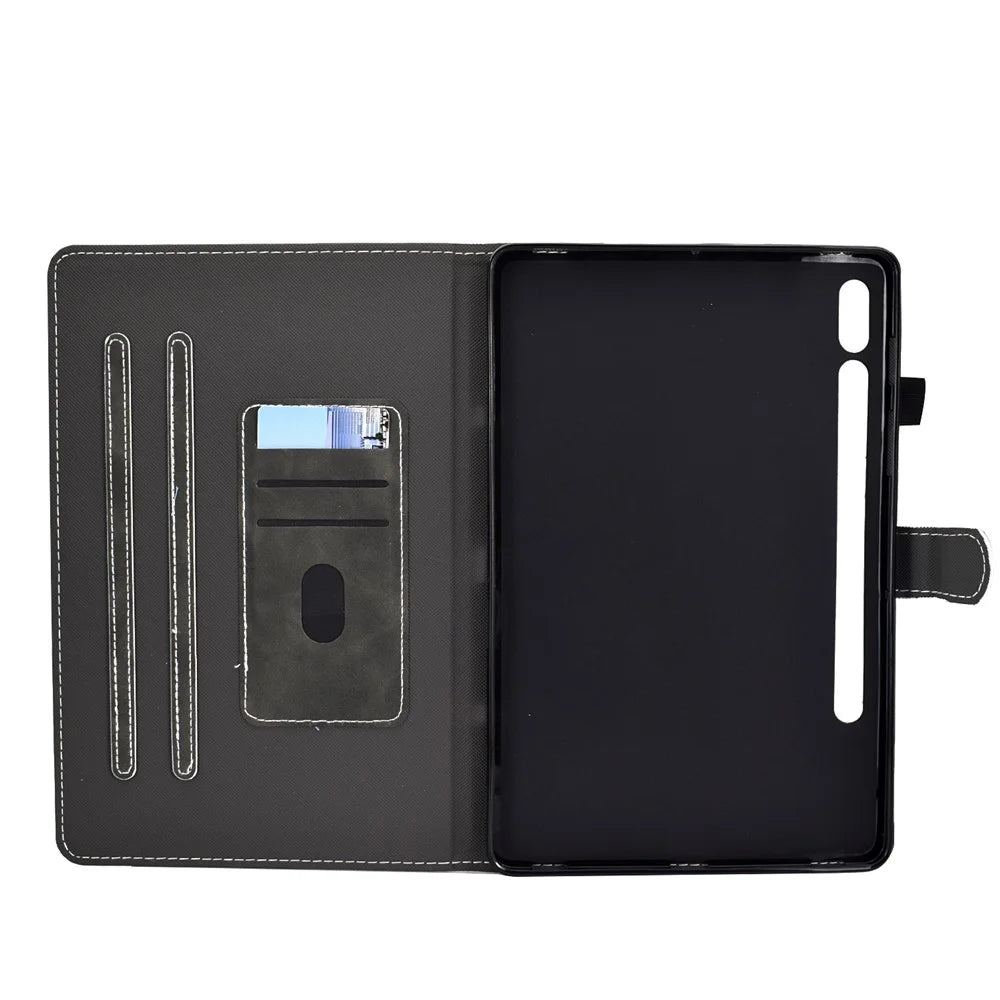 Solid Color Leather Tablet Protective Shell for Samsung Galaxy Tab S7 T870 / S8 - Black - 4