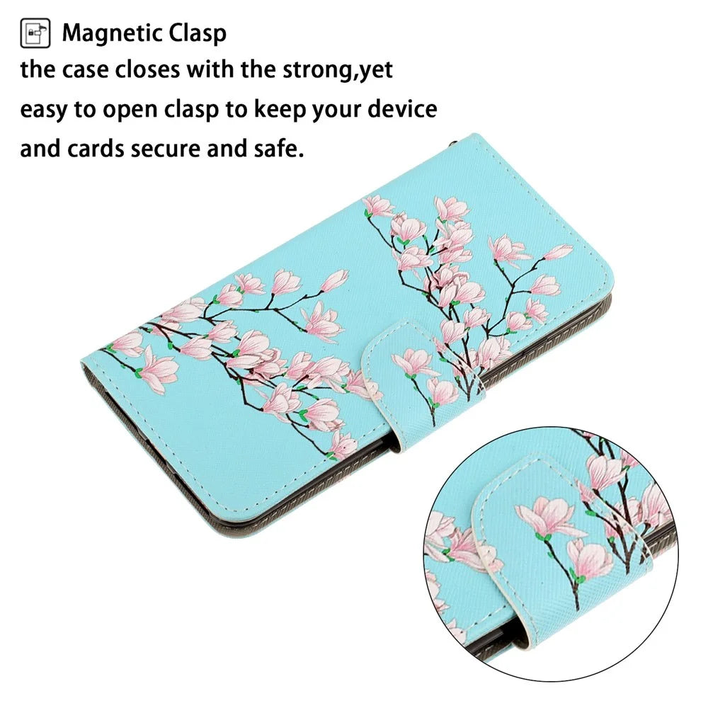Pattern Printing TPU + PU Leather Wallet Stand Phone Case with Lanyard for Samsung Galaxy A02s (164.2mm) - Flower - 3